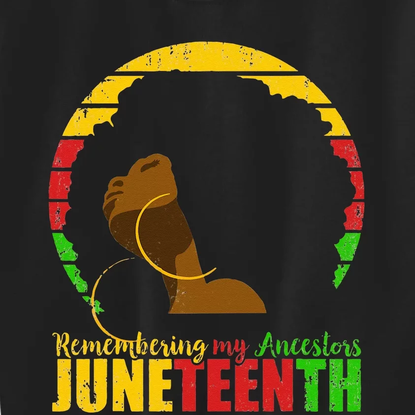 Remembering My Ancestors Juneteenth Black Freedom 1865 Kids Sweatshirt