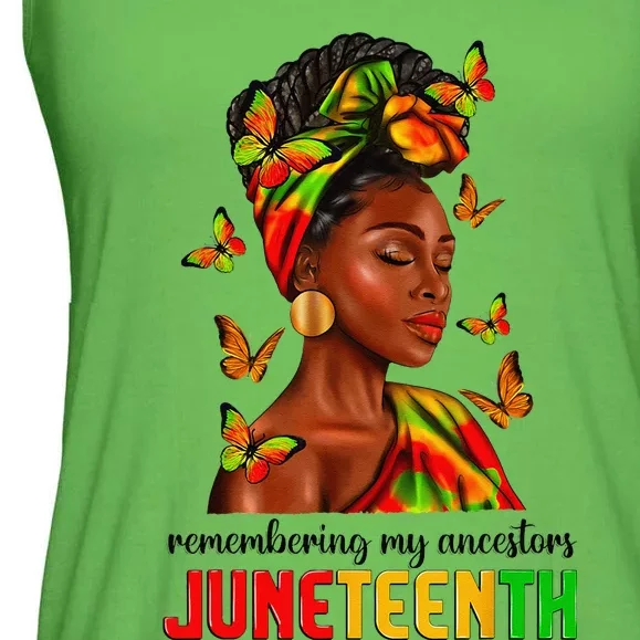 Remembering My Ancestors Juneteenth Celebrate Black Women Ladies Essential Flowy Tank