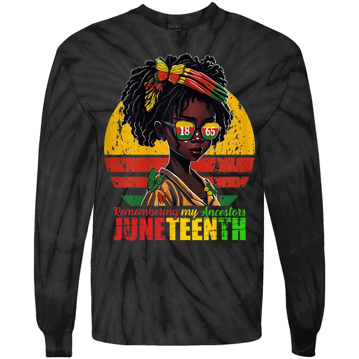 Remembering My Ancestors Juneteenth Loc'd Hair Tie-Dye Long Sleeve Shirt