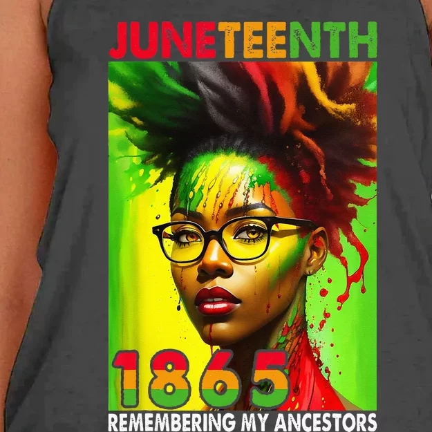 Remembering My Ancestors Juneteenth Black Wo Women's Knotted Racerback Tank