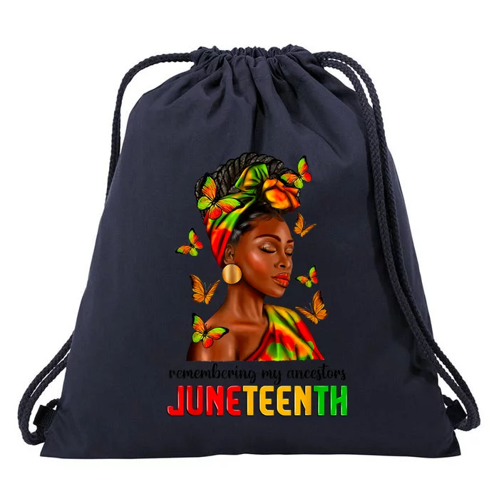 Remembering My Ancestors Juneteenth Celebrate Black Women Drawstring Bag