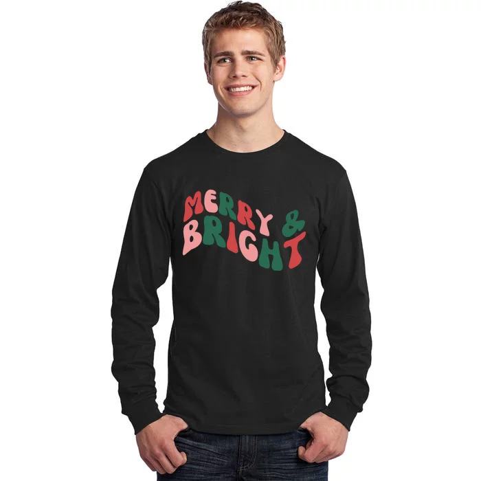 Retro Merry And Bright Long Sleeve Tall Long Sleeve T-Shirt