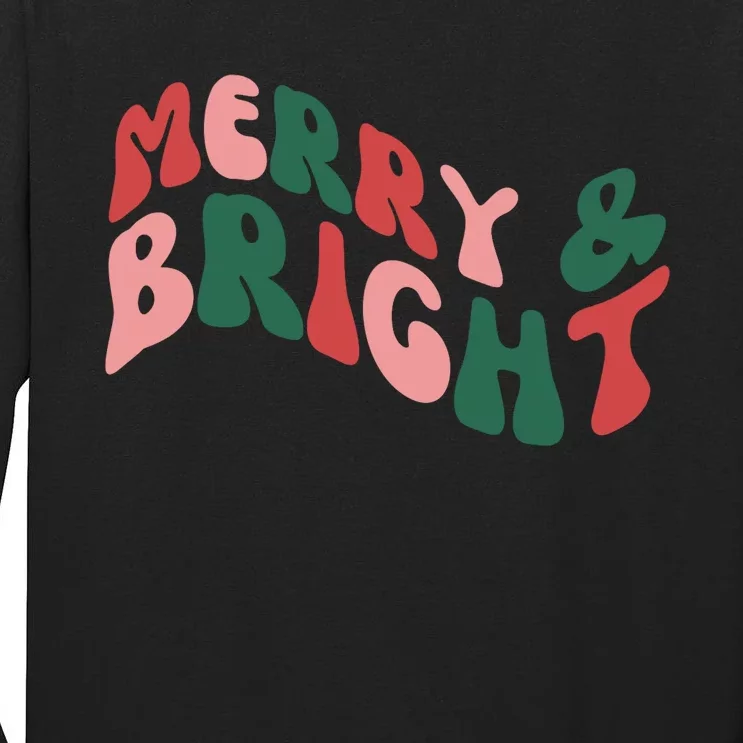 Retro Merry And Bright Long Sleeve Tall Long Sleeve T-Shirt