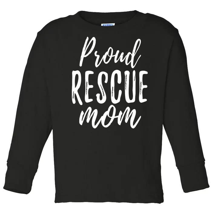 RESCUE MOM Animal Lovers Tee Shelter Dog Cat Love Toddler Long Sleeve Shirt