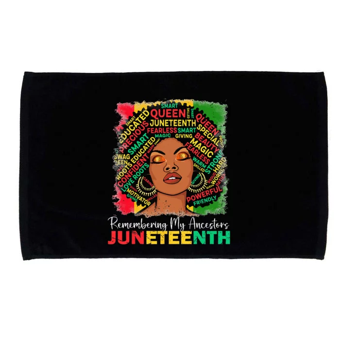 Remembering My Ancestors Juneteenth Celebrate Black Microfiber Hand Towel