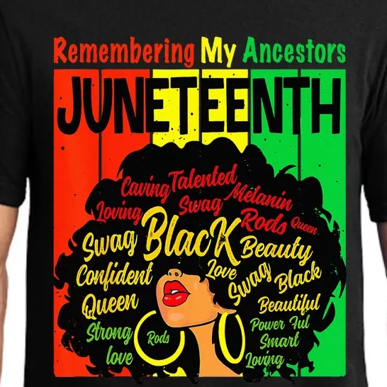 Remembering My Ancestors Juneteenth Natural Hair Black Pajama Set