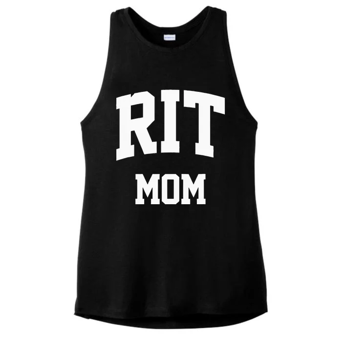 RIT Mom Arch College University Font Ladies Tri-Blend Wicking Tank