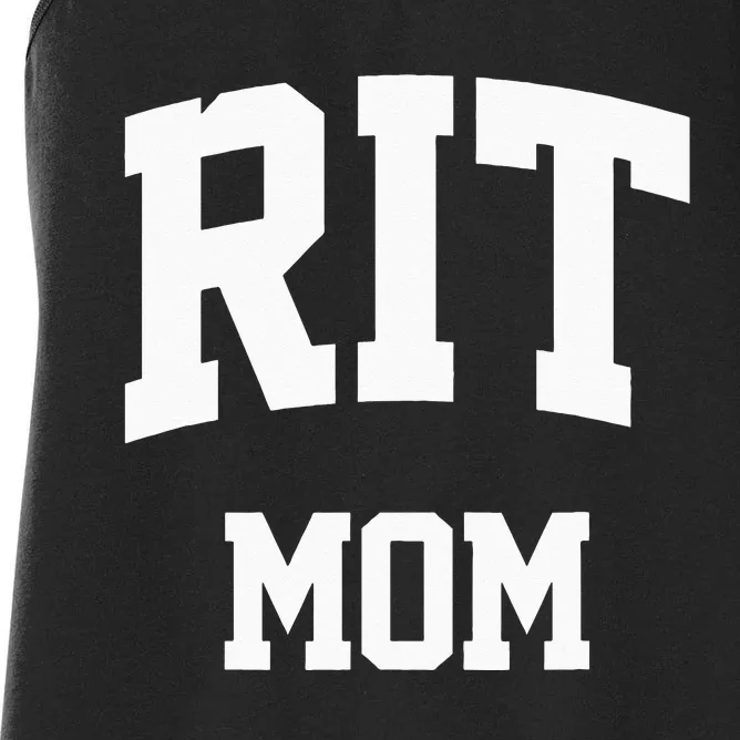 RIT Mom Arch College University Font Women's Racerback Tank