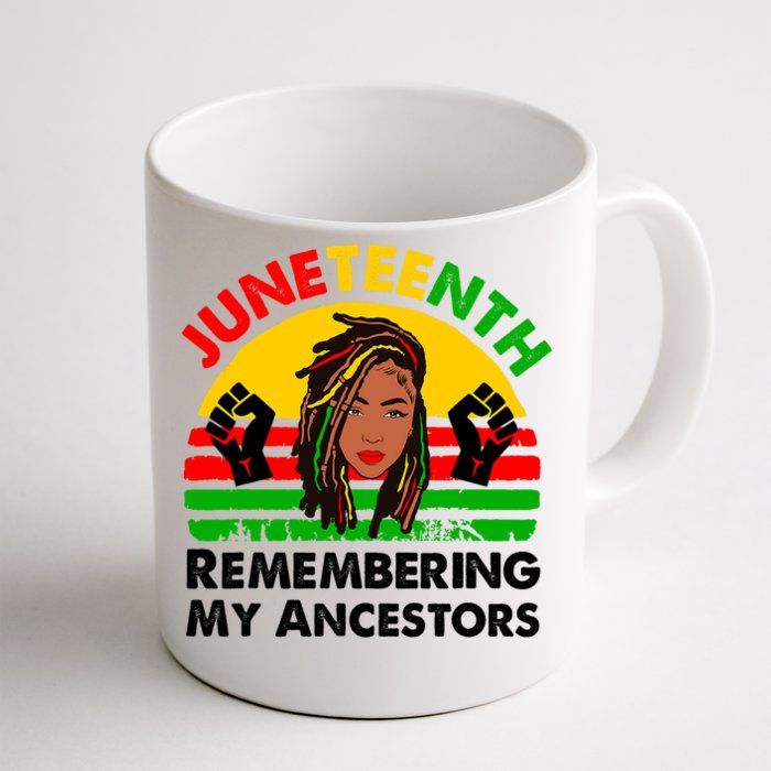 Remembering My Ancestors Juneteenth Locd Hair Black Woman Front & Back Coffee Mug