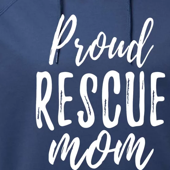 RESCUE MOM Animal Lovers Tee Shelter Dog Cat Love Performance Fleece Hoodie