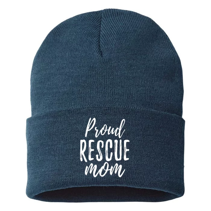 RESCUE MOM Animal Lovers Tee Shelter Dog Cat Love Sustainable Knit Beanie