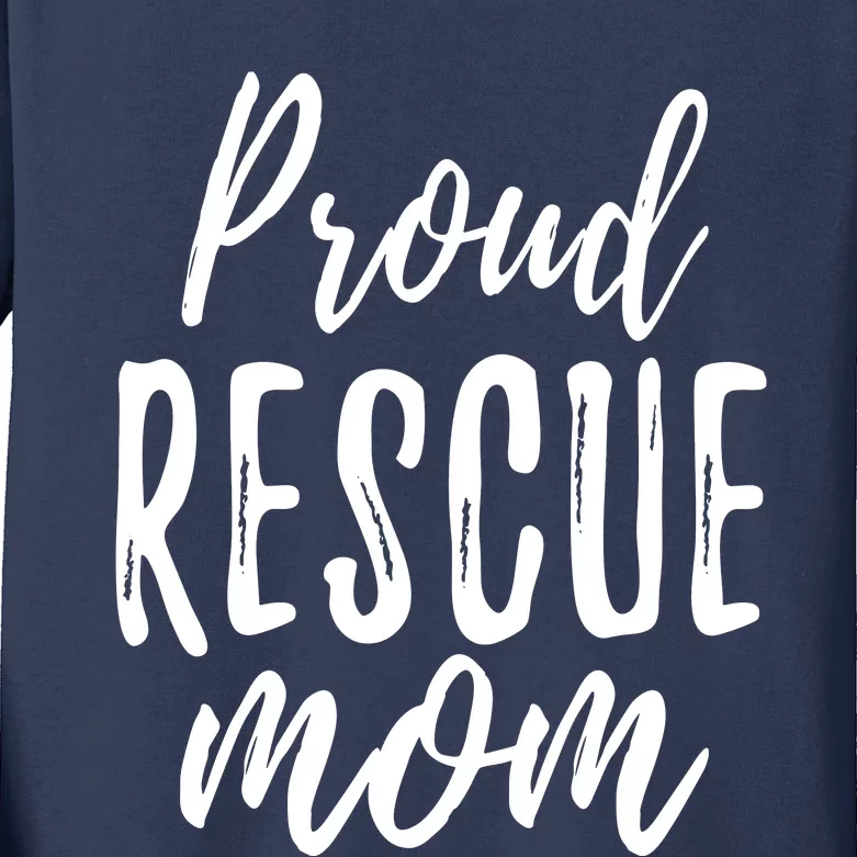 RESCUE MOM Animal Lovers Tee Shelter Dog Cat Love Kids Long Sleeve Shirt