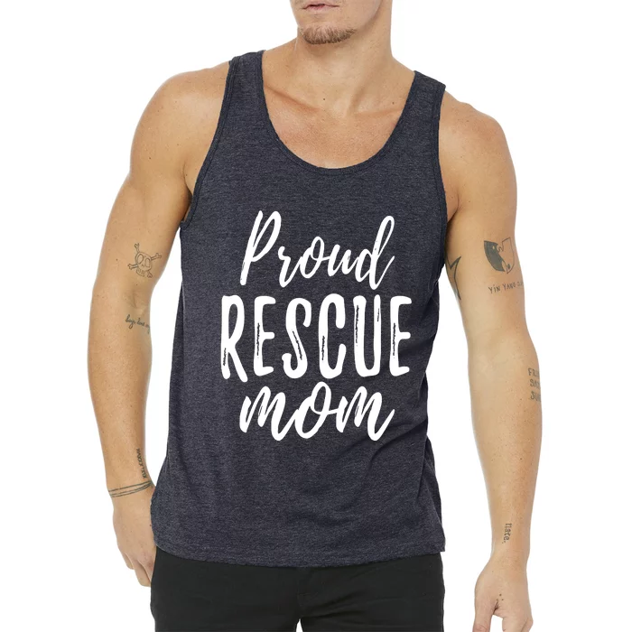 RESCUE MOM Animal Lovers Tee Shelter Dog Cat Love Tank Top