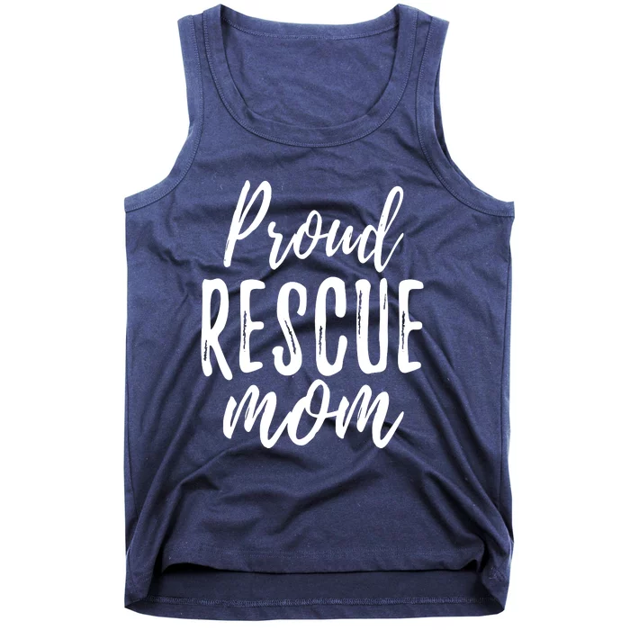 RESCUE MOM Animal Lovers Tee Shelter Dog Cat Love Tank Top