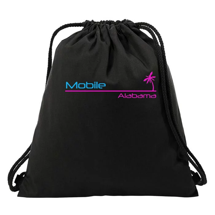 Retro Mobile Alabama Drawstring Bag