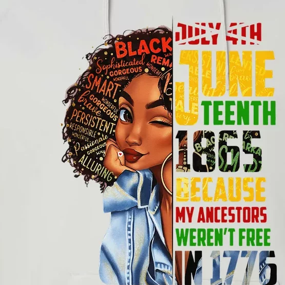 Remembering My Ancestors Juneteenth Black Freedom 1865 Gift Performance Fleece Hoodie