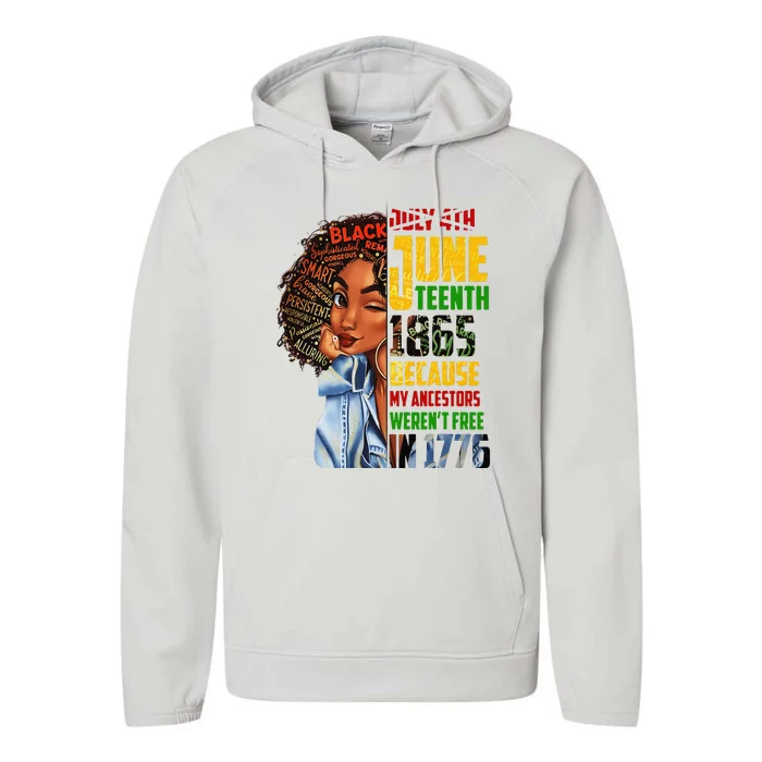 Remembering My Ancestors Juneteenth Black Freedom 1865 Gift Performance Fleece Hoodie