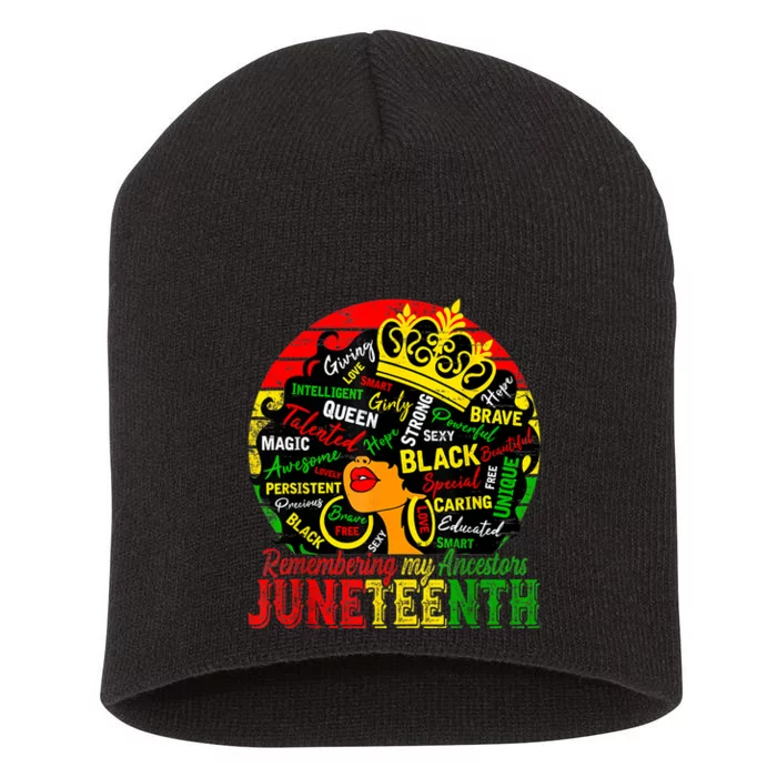 Remembering My Ancestors Juneteenth Celebrate Black Women Short Acrylic Beanie