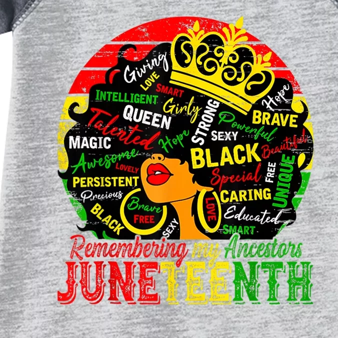 Remembering My Ancestors Juneteenth Celebrate Black Women Infant Baby Jersey Bodysuit