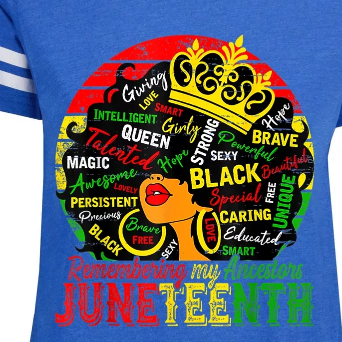 Remembering My Ancestors Juneteenth Celebrate Black Enza Ladies Jersey Football T-Shirt