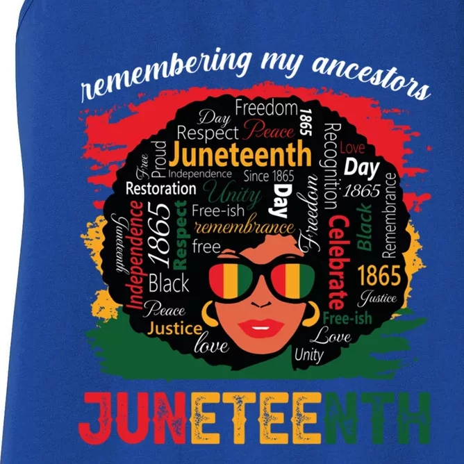 Remembering My Ancestors 1865 Junenth Black Cool Gift Women's Racerback Tank