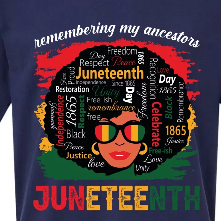 Remembering My Ancestors 1865 Junenth Black Cool Gift Sueded Cloud Jersey T-Shirt