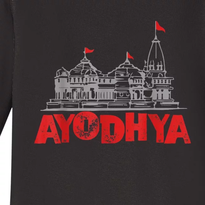 Ram Mandir Ayodhya Baby Long Sleeve Bodysuit