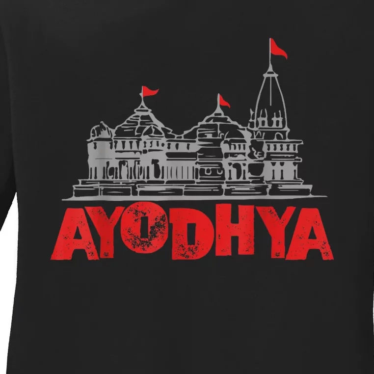 Ram Mandir Ayodhya Ladies Long Sleeve Shirt