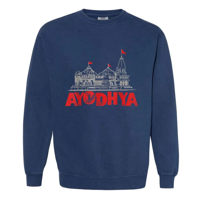 Ram Mandir Ayodhya Garment-Dyed Sweatshirt