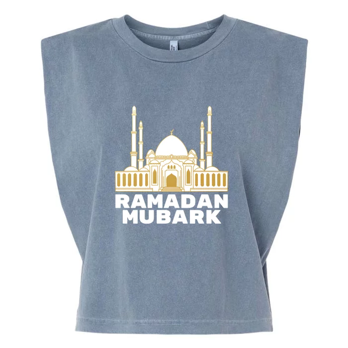 Ramadan Mubarak Arabic Muslims Gift Garment-Dyed Women's Muscle Tee