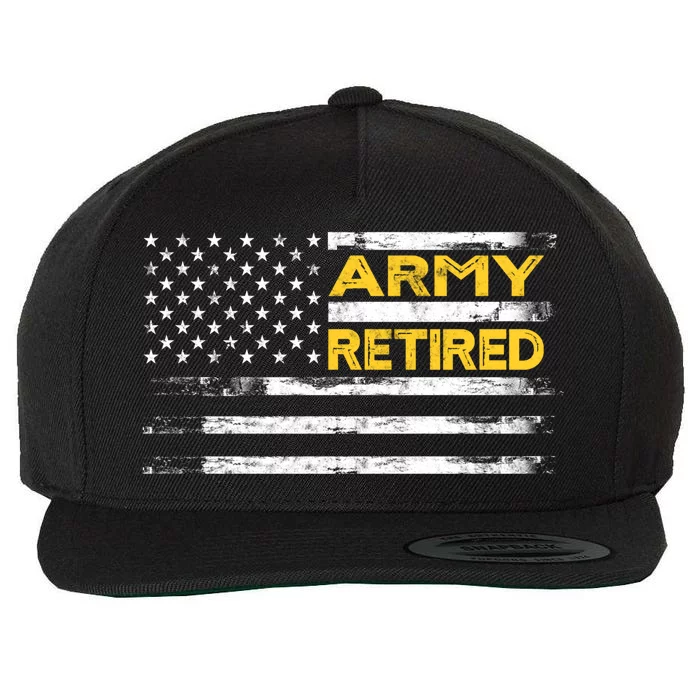 Retired Military Army 4th Of July Wool Snapback Cap