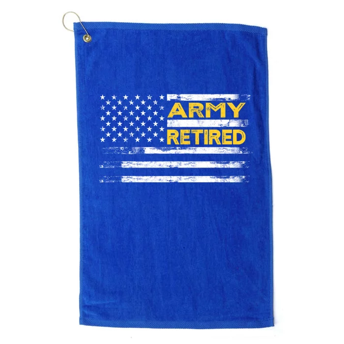 Retired Military Army 4th Of July Platinum Collection Golf Towel