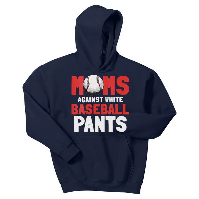 Retro Moms Against White Baseball Pants Kids Hoodie