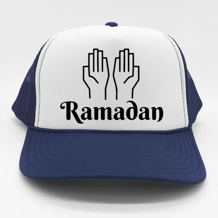 Ramadan Mubarak Arabic Hands Ramadan Gift Trucker Hat