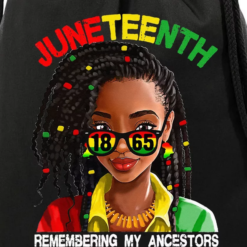 Remembering My Ancestors Juneteenth Celebrate Black Drawstring Bag