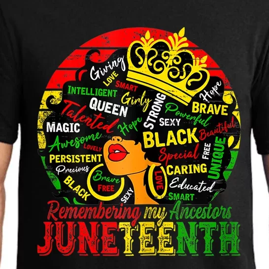 Remembering My Ancestors Juneteenth Celebrate Black Pajama Set