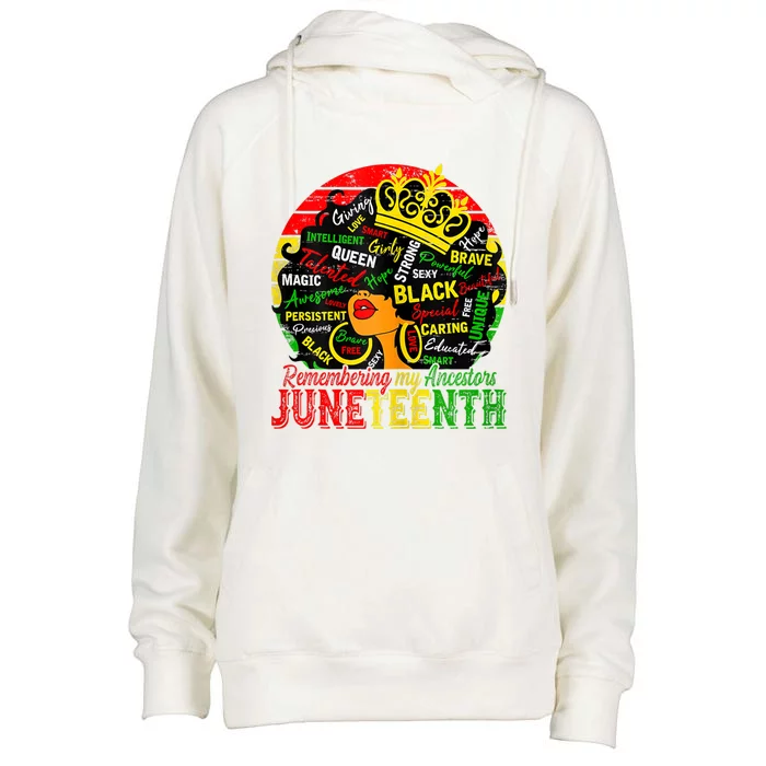 Remembering My Ancestors Juneteenth Celebrate Black Womens Funnel Neck Pullover Hood