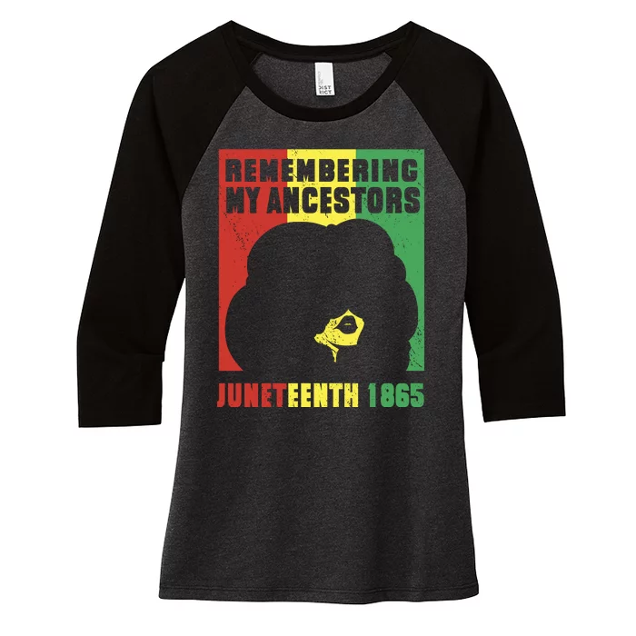 Remembering My Ancestors Juneteenth Black Freedom 1865 Women's Tri-Blend 3/4-Sleeve Raglan Shirt