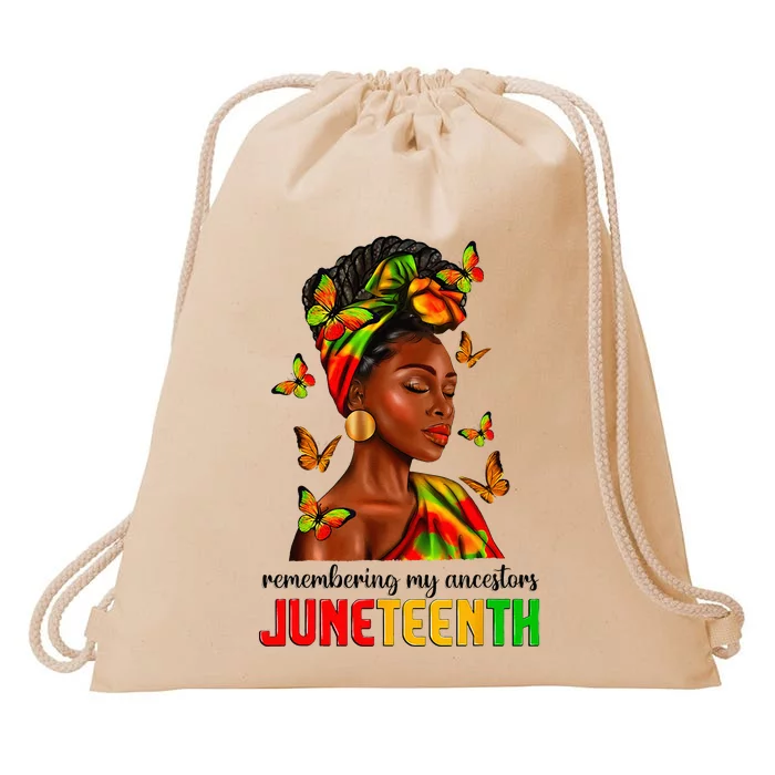 Remembering My Ancestors Juneteenth Celebrate Black Women Drawstring Bag