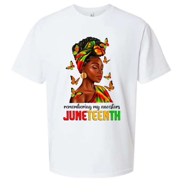 Remembering My Ancestors Juneteenth Celebrate Black Women Sueded Cloud Jersey T-Shirt