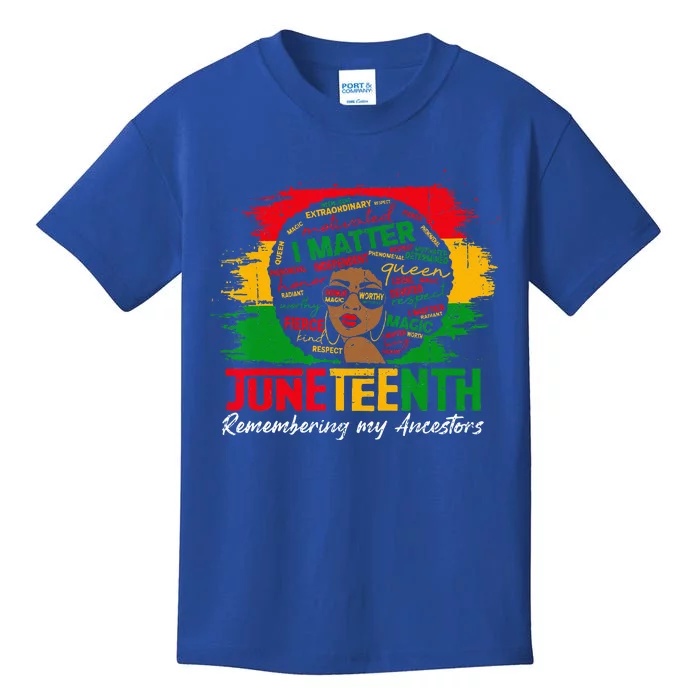 Remembering My Ancestors Juneteenth Celebrate Black Kids T-Shirt