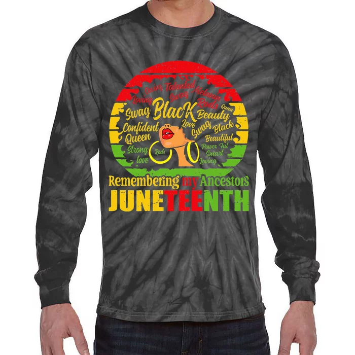 Remembering My Ancestors Juneteenth Tie-Dye Long Sleeve Shirt