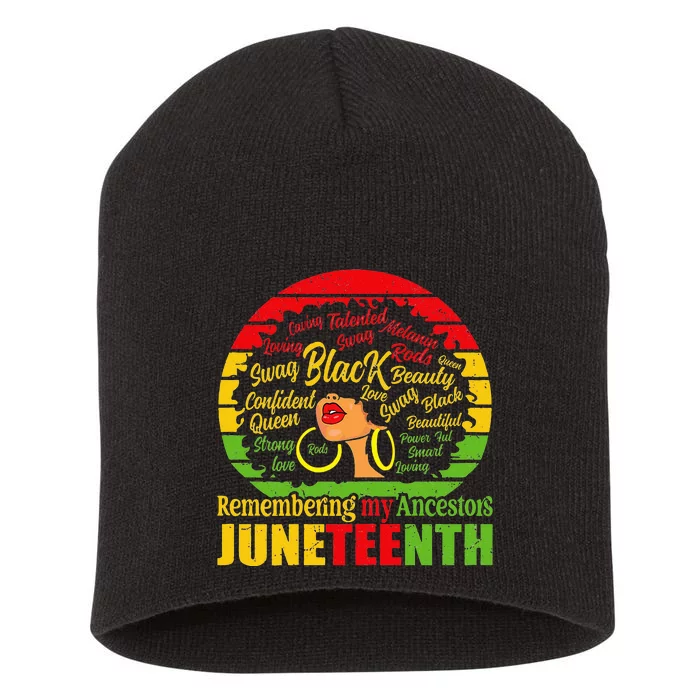 Remembering My Ancestors Juneteenth Short Acrylic Beanie