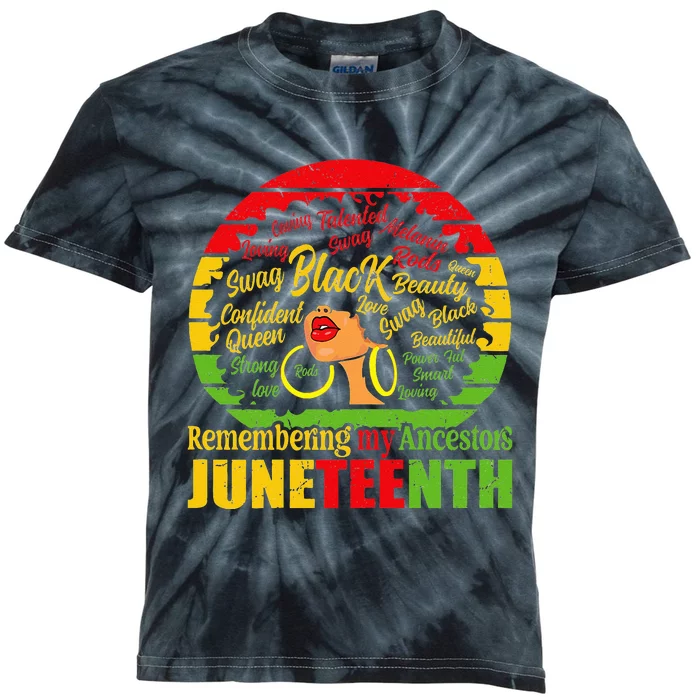 Remembering My Ancestors Juneteenth Kids Tie-Dye T-Shirt