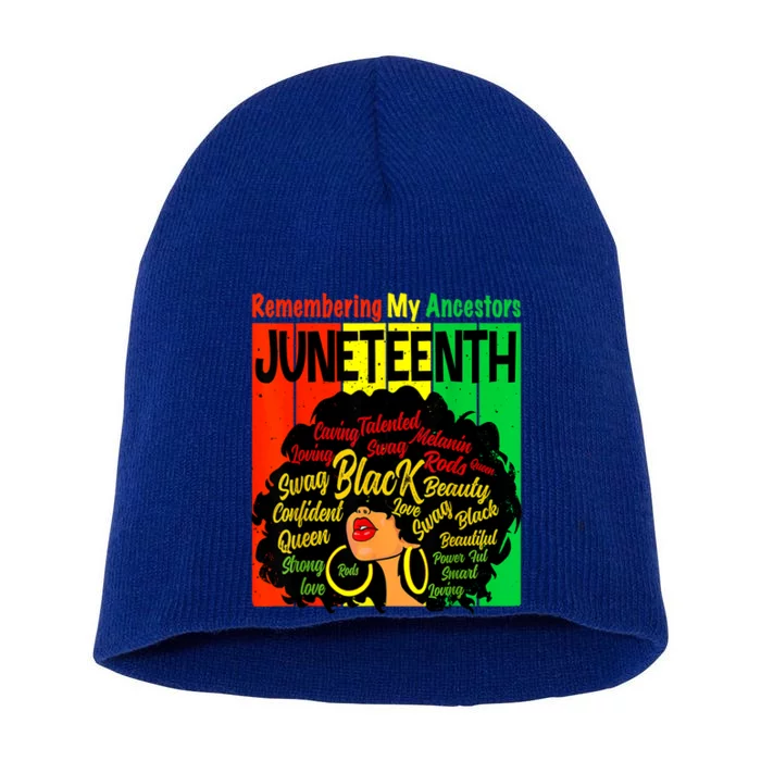 Remembering My Ancestors Juneteenth Natural Hair Black Women Short Acrylic Beanie