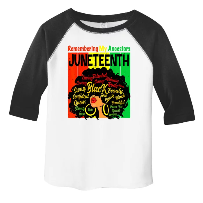 Remembering My Ancestors Juneteenth Natural Hair Black Women Toddler Fine Jersey T-Shirt