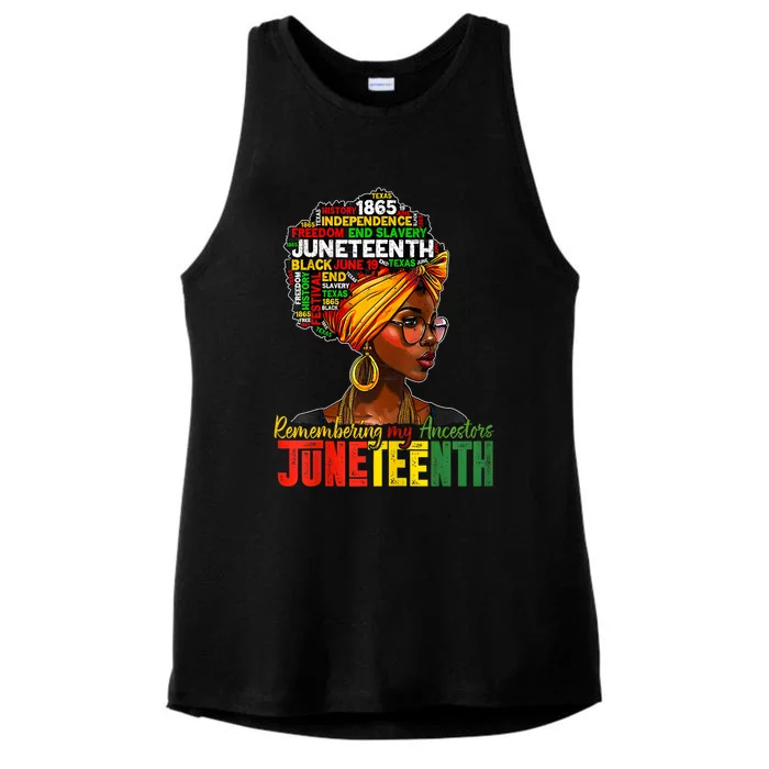 Remembering My Ancestors Juneteenth Ladies Tri-Blend Wicking Tank