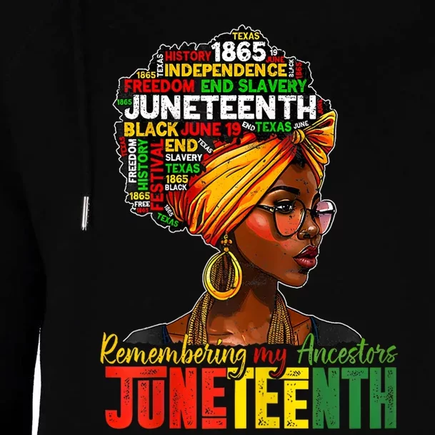 Remembering My Ancestors Juneteenth Womens Funnel Neck Pullover Hood