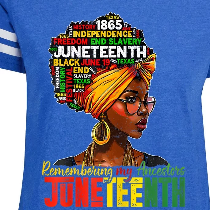 Remembering My Ancestors Juneteenth Enza Ladies Jersey Football T-Shirt