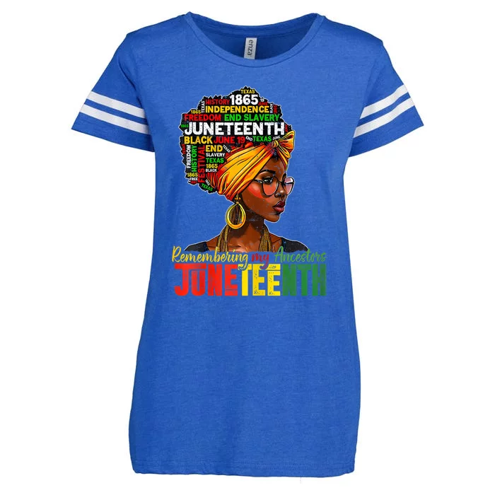 Remembering My Ancestors Juneteenth Enza Ladies Jersey Football T-Shirt